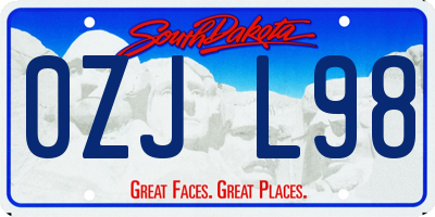 SD license plate 0ZJL98