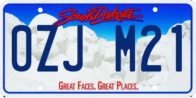 SD license plate 0ZJM21