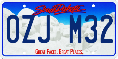 SD license plate 0ZJM32