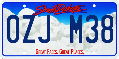 SD license plate 0ZJM38