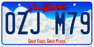 SD license plate 0ZJM79