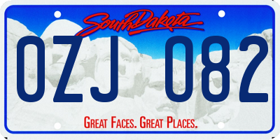 SD license plate 0ZJO82