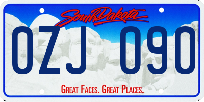 SD license plate 0ZJO90