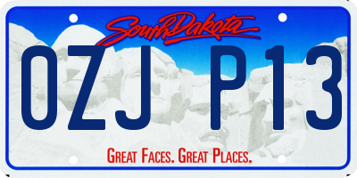 SD license plate 0ZJP13
