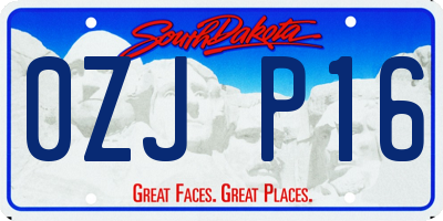 SD license plate 0ZJP16