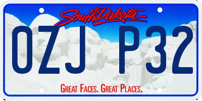 SD license plate 0ZJP32