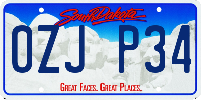 SD license plate 0ZJP34