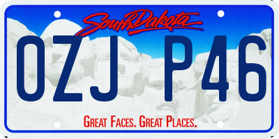 SD license plate 0ZJP46