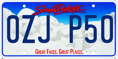 SD license plate 0ZJP50