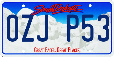 SD license plate 0ZJP53