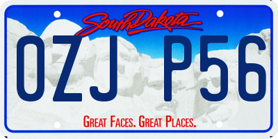 SD license plate 0ZJP56