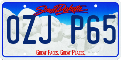 SD license plate 0ZJP65