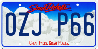 SD license plate 0ZJP66