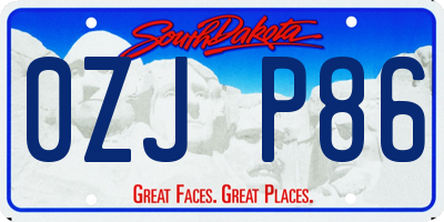 SD license plate 0ZJP86