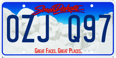 SD license plate 0ZJQ97