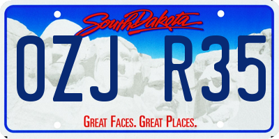 SD license plate 0ZJR35