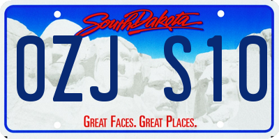 SD license plate 0ZJS10