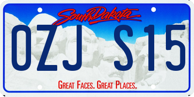 SD license plate 0ZJS15