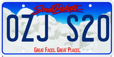 SD license plate 0ZJS20