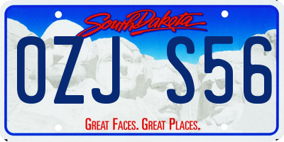 SD license plate 0ZJS56