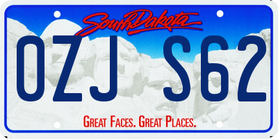 SD license plate 0ZJS62