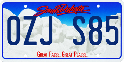 SD license plate 0ZJS85