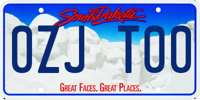 SD license plate 0ZJT00