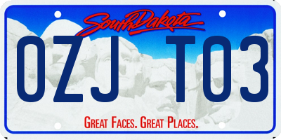 SD license plate 0ZJT03