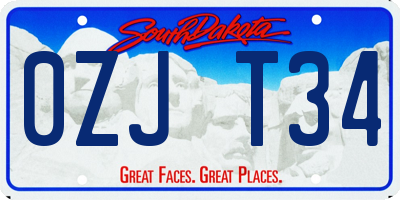 SD license plate 0ZJT34