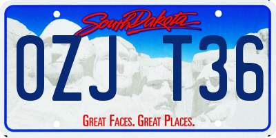 SD license plate 0ZJT36