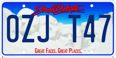 SD license plate 0ZJT47