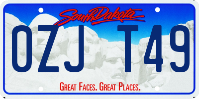 SD license plate 0ZJT49
