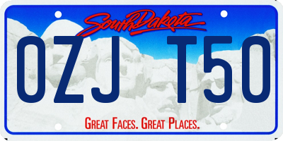 SD license plate 0ZJT50
