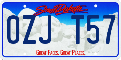 SD license plate 0ZJT57