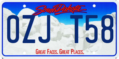 SD license plate 0ZJT58