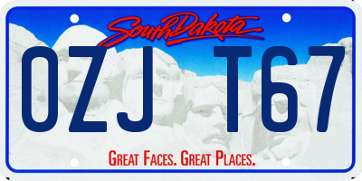 SD license plate 0ZJT67