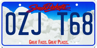 SD license plate 0ZJT68