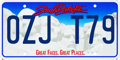 SD license plate 0ZJT79