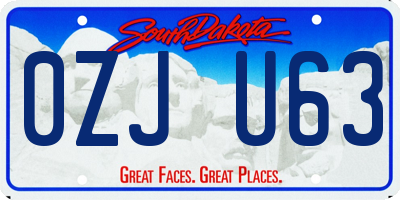SD license plate 0ZJU63