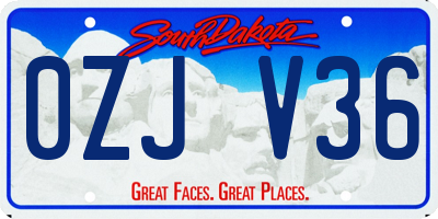 SD license plate 0ZJV36