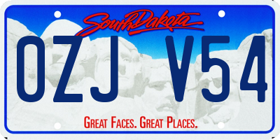SD license plate 0ZJV54