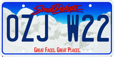 SD license plate 0ZJW22