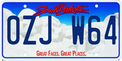 SD license plate 0ZJW64