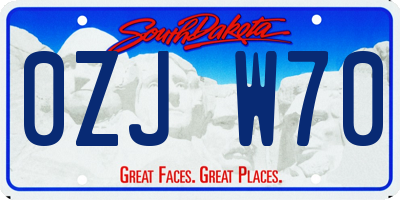 SD license plate 0ZJW70