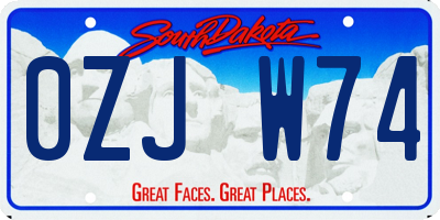SD license plate 0ZJW74
