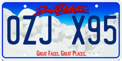 SD license plate 0ZJX95