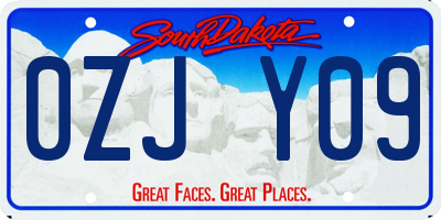 SD license plate 0ZJY09