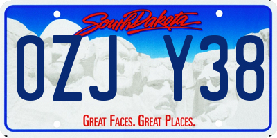 SD license plate 0ZJY38