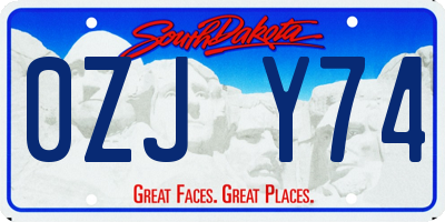 SD license plate 0ZJY74