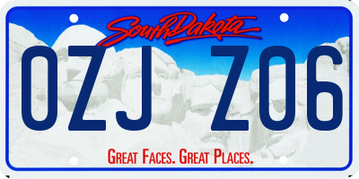 SD license plate 0ZJZ06